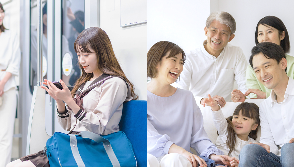 U-NEXTを好きな場所で楽しんでいる画像です。