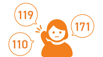 緊急通報・災害⽤伝⾔ダイヤルもOK