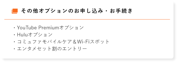 その他オプションのお申し込み・お手続き